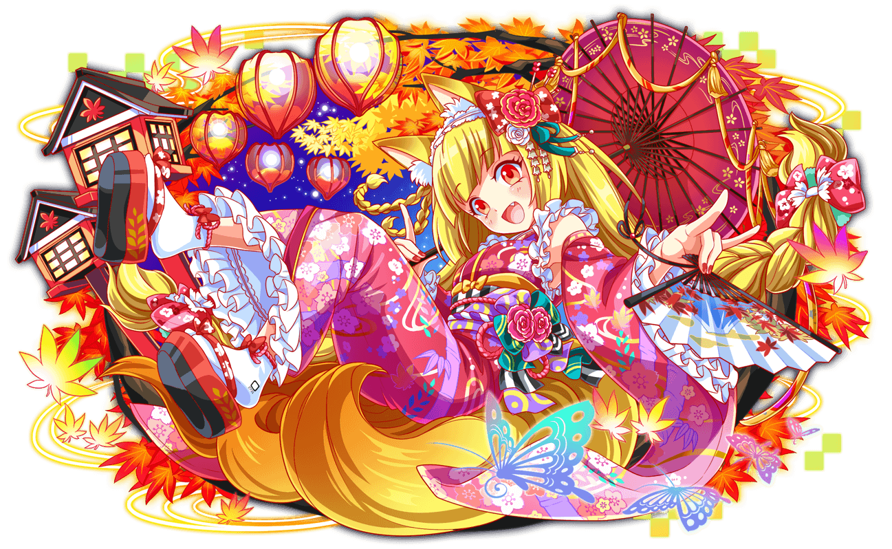 1girl absurdly_long_hair alternate_costume alternate_hair_ornament alternate_hairstyle animal_ear_fluff animal_ears anime_coloring artist_request black_sandals blonde_hair blue_sky blunt_bangs blush bow braid breasts bug butterfly circle_print crash_fever detached_sleeves dot_nose eyelashes fang fingernails floral_print floral_print_bow floral_print_kimono floral_print_sleeves floral_print_umbrella flower fox_ears fox_girl frilled_kimono frilled_sleeves frills full_body furisode_sleeves game_cg gradient_tail green_bow green_ribbon hair_bow hair_flower hair_ornament hair_ribbon hairband hand_fan holding holding_fan insect japanese_clothes kimono kitsune lantern leaf leaf_print light_particles long_hair long_sleeves looking_at_viewer low-braided_long_hair low-tied_long_hair low_twin_braids maple_leaf maple_leaf_print medium_breasts multicolored_sandals multicolored_sash multiple_tails nail_polish night night_sky number_print numbered obi official_alternate_costume official_alternate_hair_ornament official_alternate_hairstyle official_art oil-paper_umbrella okobo open_mouth orange_bow outdoors outline paper_lantern parasol pink_kimono pink_nails pink_sleeves platform_sandals print_kimono print_sash print_sleeves print_socks purple_bow red_bow red_eyes red_flower red_hairband red_outline red_rose red_umbrella ribbon rose sandals sash side_braids sky socks solo sparkle square square_print tabi tachi-e tail tamamo_(crash_fever) tamamo_no_mae_(mythology) tassel third-party_source tongue transparent_background twin_braids umbrella vertical-striped_sash very_long_hair wedge_heels white_flower white_headdress white_rose white_socks wide_sleeves yellow_tail