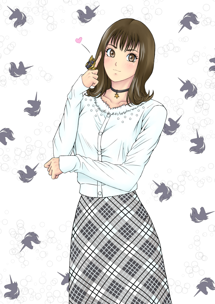 1girl blouse brown_eyes brown_hair high_class ichikawa_sumino iwa no.1_sentai_gozyuger shirt skirt solo super_sentai