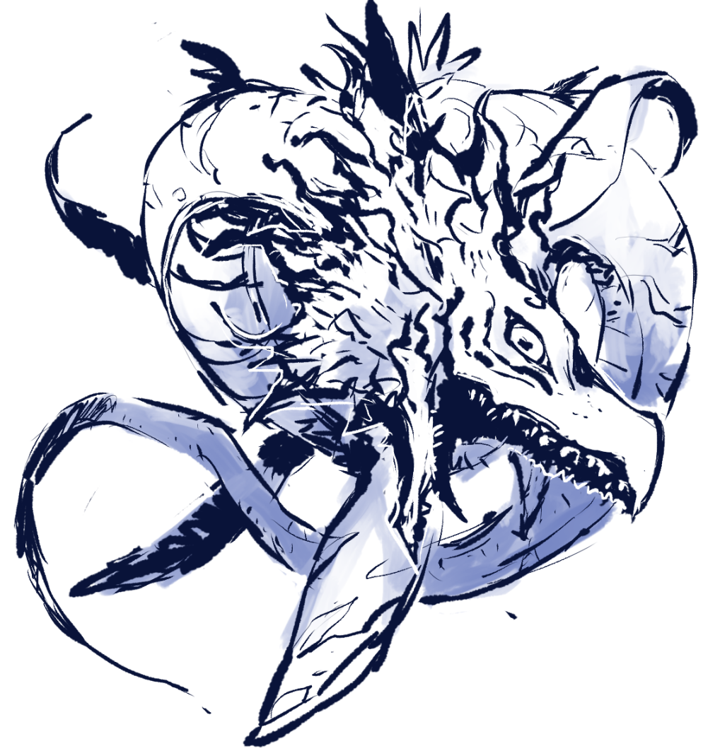digimon digimon_(creature) plesiomon plesiosaur sharp_teeth simple_background solo teeth white_background