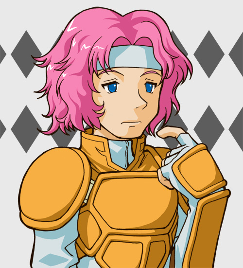 1boy armor blue_eyes earth_ekami fire_emblem fire_emblem:_path_of_radiance fire_emblem:_radiant_dawn makalov_(fire_emblem) male_focus nintendo pink_hair solo upper_body