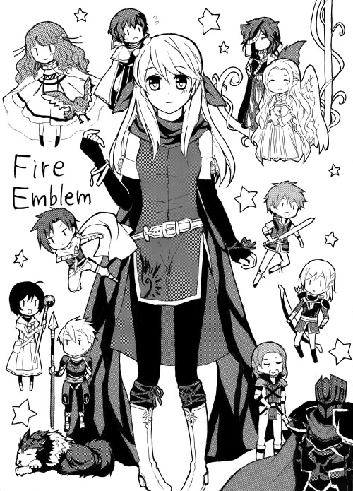 :o ^_^ aran_(fire_emblem) armor bangle bare_shoulders belt bird black_gloves black_knight_(fire_emblem) blue_scarf blush bow_(weapon) bracelet character_name chibi closed_eyes dress edward_(fire_emblem) elbow_gloves fingerless_gloves fire_emblem fire_emblem:_path_of_radiance fire_emblem:_radiant_dawn gloves greyscale hair_ribbon half_updo jewelry laura_(fire_emblem) leonardo_(fire_emblem) long_hair mena_(suzunoki) micaiah_(fire_emblem) monochrome nailah_(fire_emblem) nintendo nolan_(fire_emblem) pantyhose pelleas_(fire_emblem) polearm rafiel_(fire_emblem) ribbon scarf short_hair side_slit simple_background sleeveless sleeveless_dress smile solo_focus sothe_(fire_emblem) spear staff star_(symbol) sword volug_(fire_emblem) weapon wolf yune_(fire_emblem)