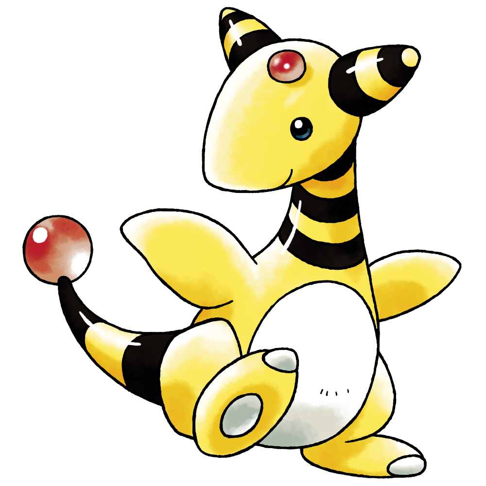ampharos black_horns black_tail closed_mouth colored_skin derivative_work forehead_jewel full_body gem gen_2_pokemon horns looking_to_the_side multicolored_horns nintendo no_humans official_style outstretched_arms pokemon pokemon_(creature) pokemon_focus pokemon_gsc_(prototype) prototype_design raciebeep red_gemstone simple_background smile solo standing standing_on_one_leg striped_horns striped_tail sugimori_ken_(style) tachi-e tail transparent_background two-tone_horns two-tone_tail watercolor_effect yellow_horns yellow_skin yellow_tail