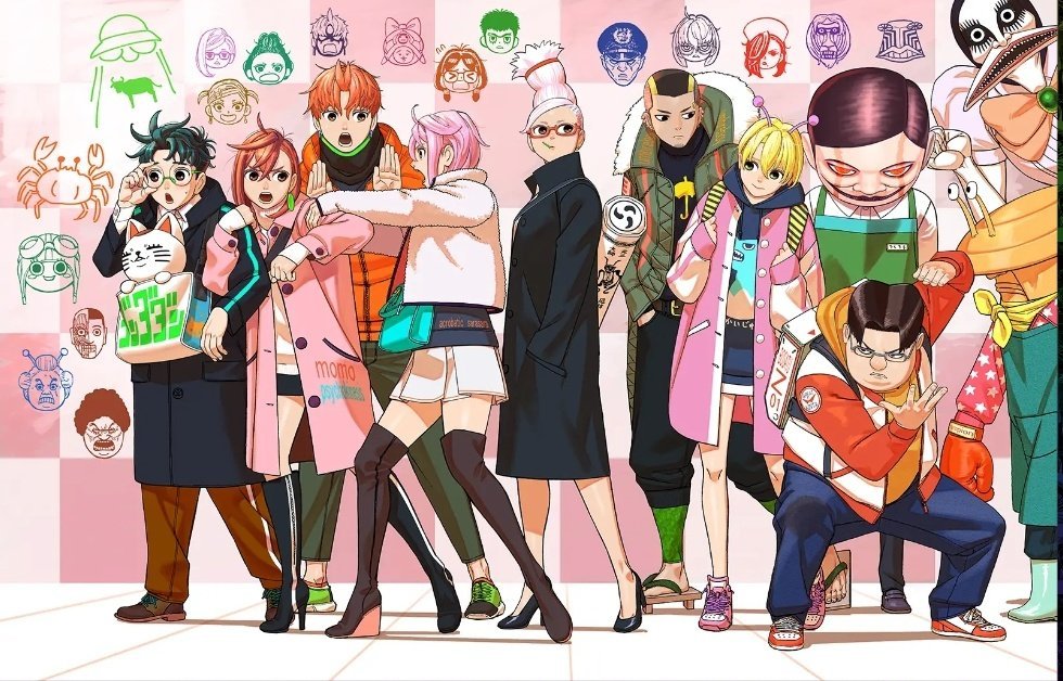 ayase_momo ayase_seiko bega_masamichi chiquitita cow dandadan everyone evil_eye_(dandadan) enjoji_jin kashima_reiko_(dandadan) miko_(dandadan) muko_(dandadan) official_art queen_sensei rokuro_(dandadan) saint-germain_(dandadan) sakata_kinta sawaki_rin serpo_(dandadan) shiratori_aira_(dandadan) takakura_ken_(dandadan) ufo unji_zuma vamola_(dandadan) yukinobu_tatsu