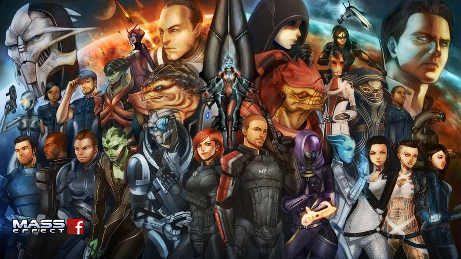 6+boys 6+girls alien android aria_t&#039;loak_(mass_effect) armor asari_(mass_effect) ashley_williams black_hair blue_eyes blue_skin bodysuit colored_skin commander_shepard commander_shepard_(female) commander_shepard_(male) dark-skinned_male dark_skin drell edi_(mass_effect) epic everyone extra_eyes facial_hair falere full-body_tattoo garrus_vakarian geth goatee green_skin grey_skin group_picture grunt grunt_(mass_effect) harbinger_(mass_effect) hat holding_hands holographic_monitor interlocked_fingers jack_(mass_effect) jack_harper jacob_taylor james_vega javik_(mass_effect) joints joker_(mass_effect) kasumi_goto kolyat_krios krogan legion_(mass_effect) liara_t&#039;soni mass_effect_(series) mass_effect_2 mass_effect_3 matriarch_benezia military military_uniform miranda_lawson mordin_solus multiple_boys multiple_girls mustache ponytail power_armor prothean purple_skin quarian reaper red_hair rila robot robot_joints salarian samara_(mass_effect) saren_arterius sawa_(saza) short_ponytail sitting sovereign_(mass_effect) sparkle steve_cortez tali&#039;zorah tattoo thane_krios the_illusive_man turian urdnot_wrex very_dark_skin zaeed_massani