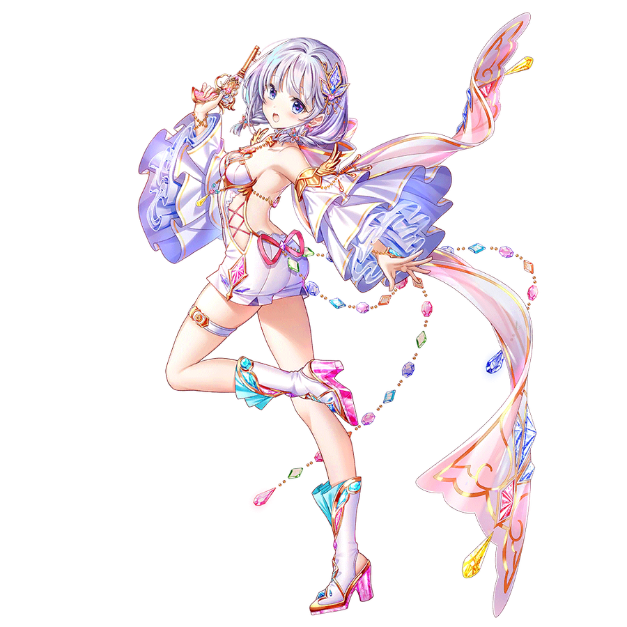 1girl arm_up ass baizu_(guszx) bare_shoulders blue_eyes blush boots breasts detached_sleeves from_side full_body garter_straps gem gem_hair_ornament grey_hair gun hair_ornament high_heel_boots high_heels holding holding_gun holding_weapon jewelry looking_at_viewer low_twintails open_mouth outstretched_arm shironeko_project short_hair short_shorts shorts simple_background small_breasts solo standing standing_on_one_leg tachi-e thighs tina_topia transparent_background twintails weapon white_boots white_garter_straps