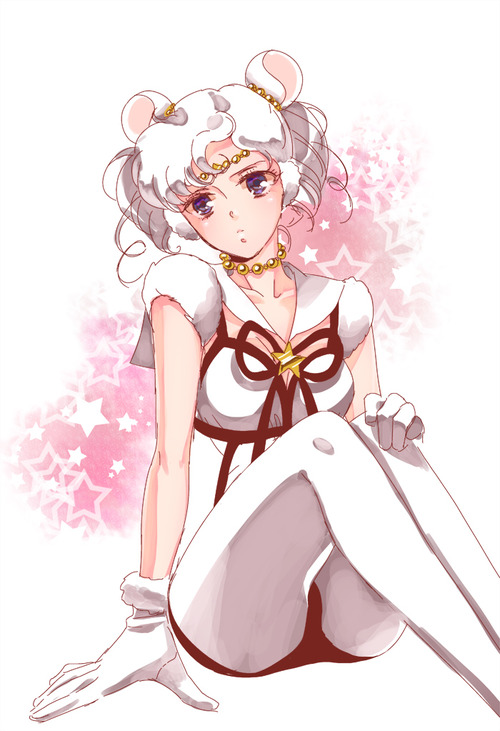 1990s_(style) animal_ears bishoujo_senshi_sailor_moon bishoujo_senshi_sailor_moon_sailor_stars frown gloves grey_eyes jewelry mouse_ears sailor_iron_mouse sitting thighhighs twintails white_hair