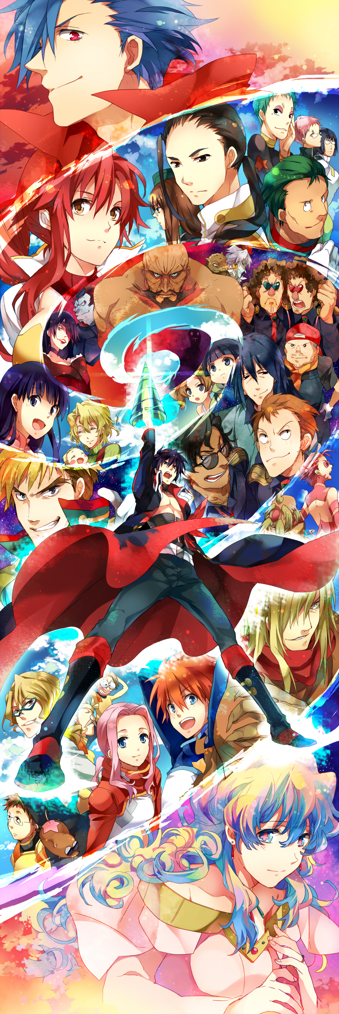 00s 6+boys 6+girls adiane ailac_coega antispiral attenborough_cortitch barinbo boota_(ttgl) cybela_kuto cytomander darry_adai dayakka drill everyone gimmy_adai guame guinble highres jogan kamina_(ttgl) kidd_coega kinon_bachika kittan_bachika kiyal_bachika kiyoh_bachika kuroemon leeron_littner leite_jokin long_image lordgenome makken maosha multiple_boys multiple_girls nakim nia_teppelin old_coco oversized_limbs rossiu_adai simon_(ttgl) spoilers tall_image tengen_toppa_gurren_lagann tetsukan thymilph viral_(ttgl) yoko_littner zoushi_kanai