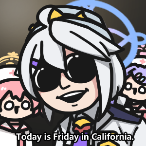 3girls ahoge blue_archive commentary de.calvin english_commentary english_text grey_hair halo hanae_(blue_archive) kirino_(blue_archive) lowres meme multiple_girls ninja_sentai_kakuranger o_o open_mouth parody pink_hair purple_hair serina_(blue_archive) subtitled sunglasses super_sentai teeth today_is_friday_in_california_(meme) upper_body upper_teeth_only