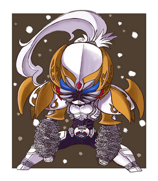 belt chain chibi kamen_rider kamen_rider_kiva_(series) kamen_rider_rey kaos male_focus solo