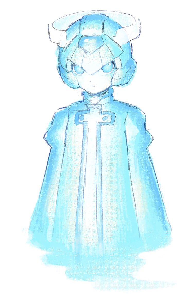 1boy cyber_elf_x_(mega_man) ghost helmet karen_(karenoni1031) male_focus mega_man_(series) mega_man_zero_(series) simple_background sketch solo white_background x_(mega_man)