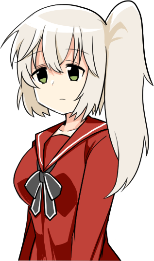 1girl green_eyes long_hair mahou_shoujo_madoka_magica mahou_shoujo_oriko_magica mikuni_oriko school_uniform side_ponytail solo sonohi210 white_hair