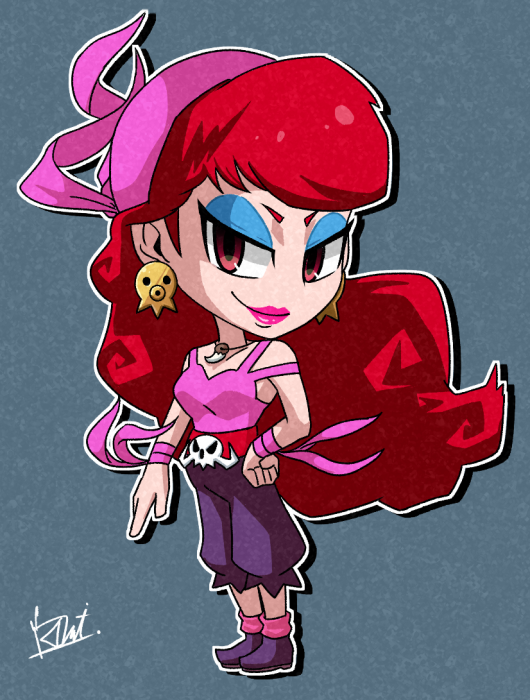 arettes bandana captain_syrup chibi heinzlike lips make makeup nintendo pants pirate red_eyes red_hair shoes tagme wario_land wario_land:_shake_it!