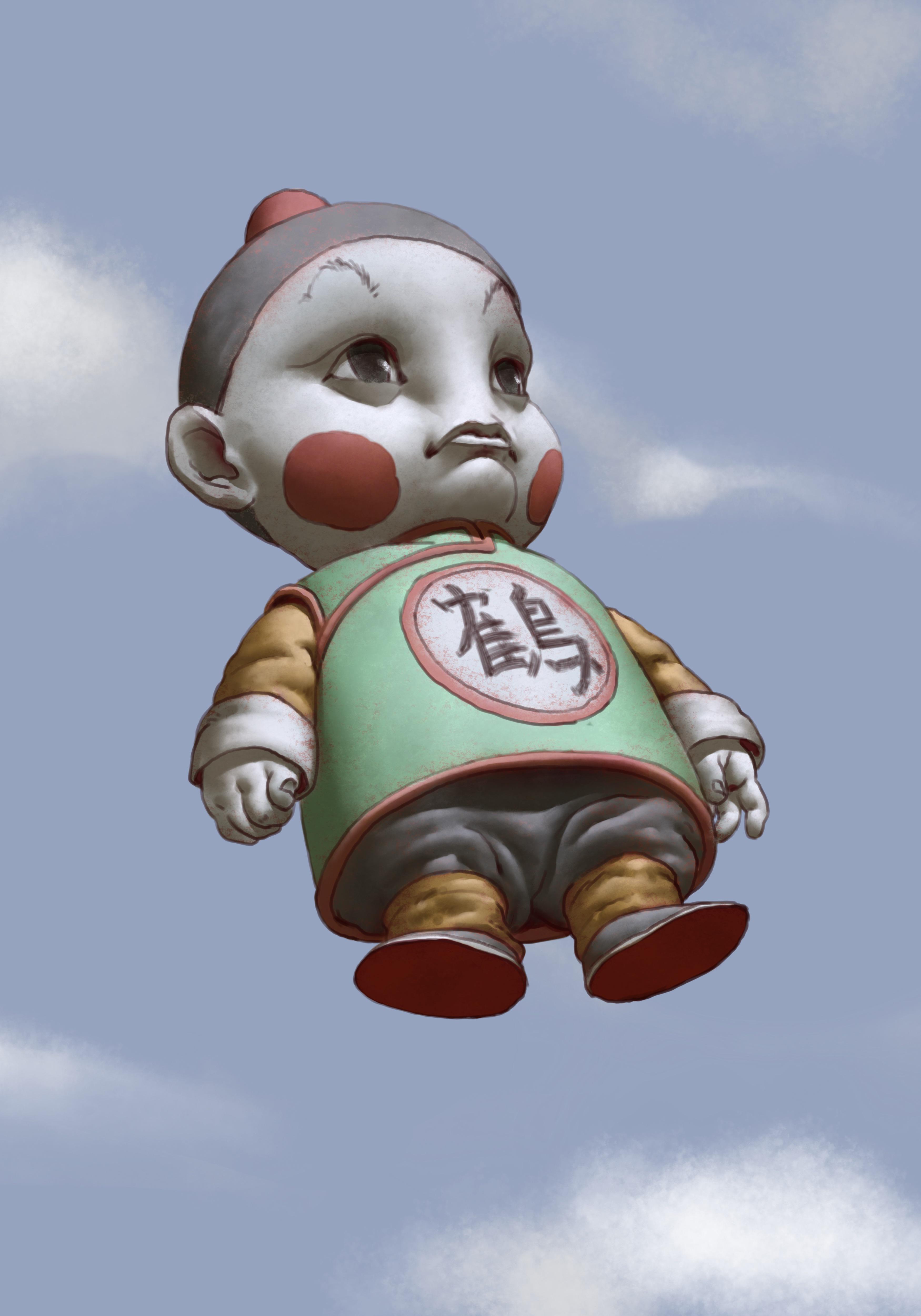 absurdres black_eyes blush_stickers chaozu chinese_clothes dragon_ball dragon_ball_(classic) frown guapi_mao hat highres shoes
