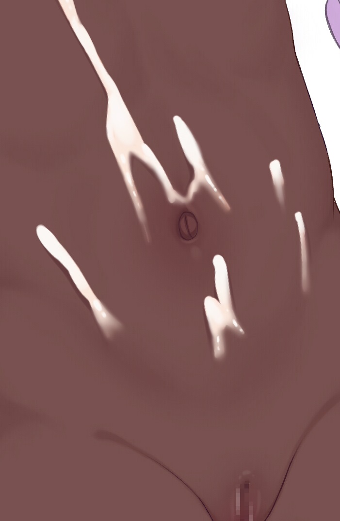 1girl atg_(wttoo0202) censored commentary_request cum cum_on_body cum_on_stomach dark-skinned_female dark_skin jacinthe_(pokemon) mosaic_censoring navel nintendo partial_commentary pokemon pokemon_legends:_z-a purple_hair pussy solo