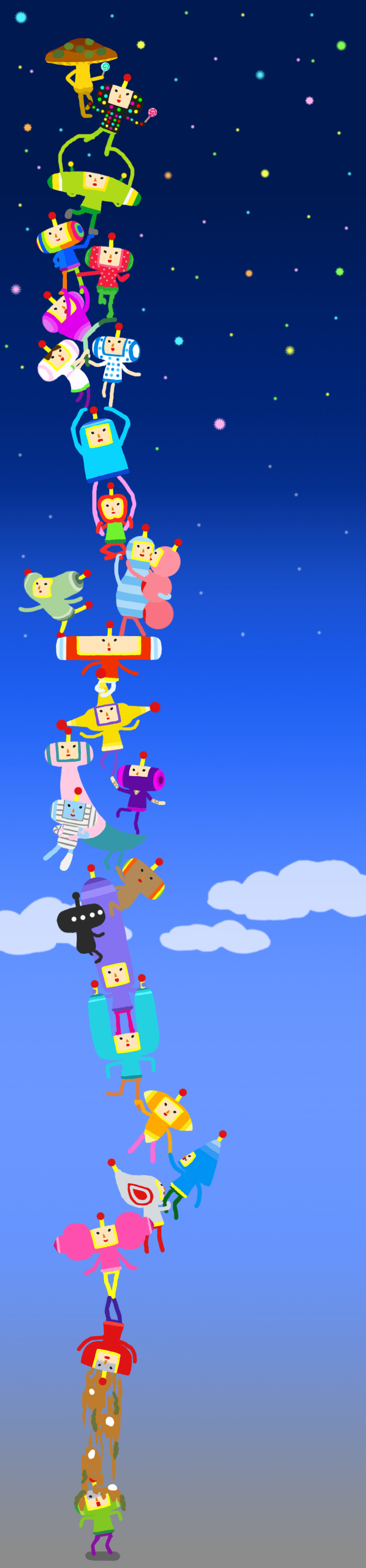 absurdres cousins crossover dipp dipp_(katamari_damacy) durarara!! everyone foomin_(katamari_damacy) highres ichigo_(katamari_damacy) june_(katamari_damacy) katamari_damacy kinoko_(hkn) kinoko_(katamari_damacy) l&#039;amour_(katamari_damacy) long_image marcy_(katamari_damacy) miso_(katamari_damacy) muucho muusho opeo_(katamari_damacy) parody tall_image the_prince trust_me_(durarara!!)