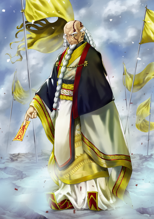 1boy balding battlefield beard between_fingers bow braid braided_beard chinese_clothes closed_mouth clothing_request facial_hair fate/grand_order fate_(series) flag frown full_body game_cg hair_bow holding holding_ofuda holding_paper kawaguchi_takeshi long_beard long_hair long_scar long_sleeves looking_at_viewer male_focus multiple_braids official_art ofuda old old_man outdoors paper red_bow sash scar scar_across_eye scar_across_eyebrow scar_on_face scar_on_head solo sweater_guard thick_eyebrows third-party_source variant_set very_long_beard white_facial_hair white_hair wide_sleeves wrinkled_skin yellow_eyes yellow_sash zhang_jue_(fate)