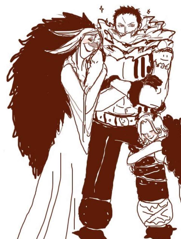 1boy 2girls artist_request brother_and_sister charlotte_brulee charlotte_galette charlotte_katakuri multiple_girls one_piece siblings smile source_request
