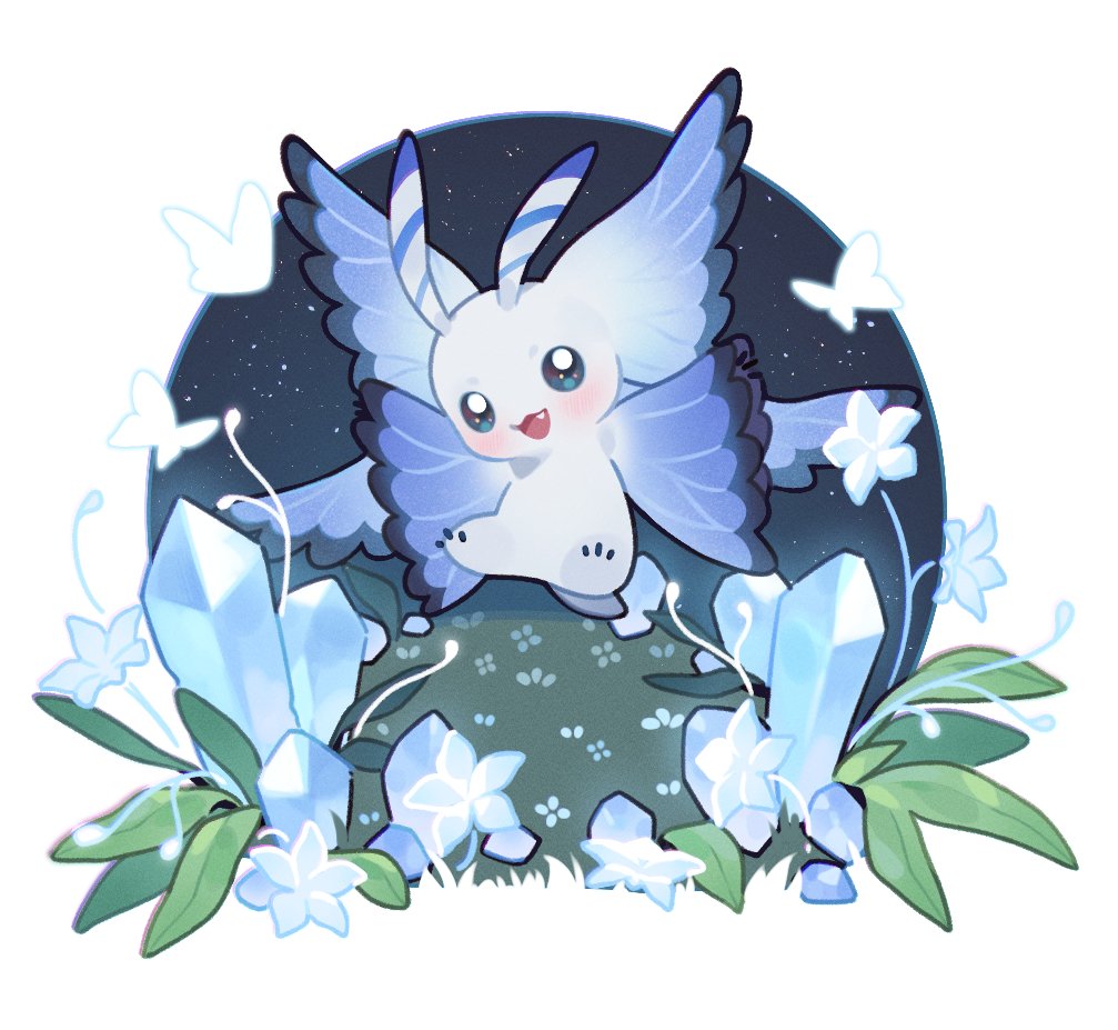digimon digimon_(creature) fang morphomon open_mouth smile solo wings