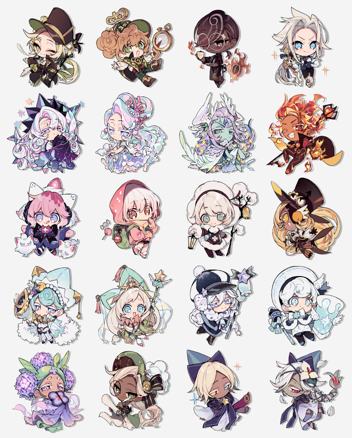 2others 6+boys 6+girls :q blonde_hair blue_eyes blue_hat braid brown_hat closed_mouth colored_skin cookie_run cookie_run:_kingdom cookie_run:_ovenbreak cotton_cookie cream_puff_cookie cream_puff_cookie_(starpath_conjurer) dark-skinned_female dark-skinned_male dark_skin eclair_cookie espresso_cookie fire_spirit_cookie flower green_eyes hat heterochromia humanization hydrangea hydrangea_cookie long_hair looking_at_viewer madeleine_cookie milk_cookie milk_cookie_(choir_baritone) monocle moonlight_cookie moonlight_cookie_(milky_way) multiple_boys multiple_girls multiple_others official_alternate_costume official_alternate_hairstyle orange_hair peppermint_cookie pink_eyes pink_hair plant_hair pure_vanilla_cookie pure_vanilla_cookie_(viridescent_daydream) red_eyes red_skin roguefort_cookie sapphire_(nine) sea_fairy_cookie sea_fairy_cookie_(luminous_coral) seashell shell smile snow_sugar_cookie snow_sugar_cookie_(symphony_of_the_night_sky) strawberry_cookie strawberry_crepe_cookie strawberry_crepe_cookie_(yogurt_phantom) timekeeper_cookie tongue tongue_out top_hat very_long_hair walnut_cookie walnut_cookie_(search_for_lost_time) white_flower white_hair white_hat white_lily_cookie wind_archer_cookie wind_archer_cookie_(zephyr_of_life) yellow_eyes