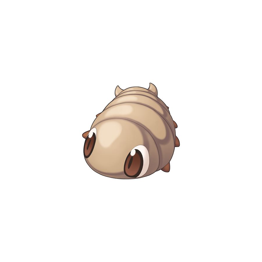 animal_focus brown_eyes bug chibi chibi_only full_body maggot maggot_(ragnarok_online) no_humans official_art ragnarok_online simple_background solo transparent_background yuichirou
