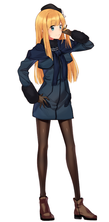 1girl aqua_eyes beret black_hat blonde_hair blue_dress blue_jacket blue_scarf boots breasts brown_gloves brown_pantyhose cropped_jacket dress fate_(series) flower full_body fur_collar gloves grey_flower grey_rose hat jacket kei_(soundcross) long_hair long_sleeves looking_at_viewer lord_el-melloi_ii_case_files pantyhose reines_el-melloi_archisorte rose scarf sidelocks small_breasts smile solo tilted_headwear