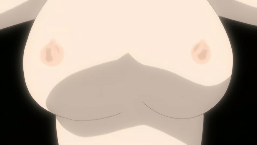 00s 1girl 2009 animated animated_gif black_hair bouncing_breasts breast_focus breasts female_focus large_breasts lowres mature_female musuko_no_tomodachi_ni_okasarete nipples nude serimiya_youko solo tagme