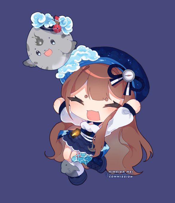 1girl brown_hair compass_hair_ornament himeika_mei indie_virtual_youtuber lantern long_hair lost_sailor_at_sea_(vtuber) rope_belt sailor_cap sailor_outfit seal shark_socks smile virtual_youtuber
