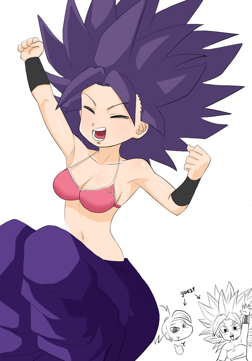 3girls alternate_hair_color bound bound_wrists breasts caulifla damage defeat dragon_ball dragon_ball_heroes dragon_ball_super kakoi_66 kale_(dragon_ball) kamin_(dragon_ball) large_breasts lying multiple_girls on_back one_eye_closed oren_(dragon_ball) possessed possession smile tongue tongue_out