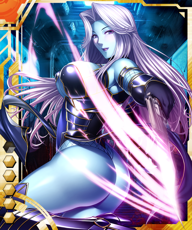 00s 1girl alberta_(taimanin_asagi) ass blue_skin card_(medium) card_(orange-ur) card_(ur) colored_skin female_focus kokonoki_nao solo tagme taimanin_(series) taimanin_asagi taimanin_asagi_battle_arena_all_card_gallery taimanin_asagi_kessen_arena weapon