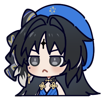1girl beret black_bow black_eyes blue_hat bow chinese_commentary closed_mouth commentary_request frown hair_bow hat kohane_kun large_variant_set long_hair lowres mole mole_under_eye parted_bangs portrait simple_background solo tacet_mark_(wuthering_waves) v-shaped_eyebrows variant_set white_background wuthering_waves yangyang_(wuthering_waves)