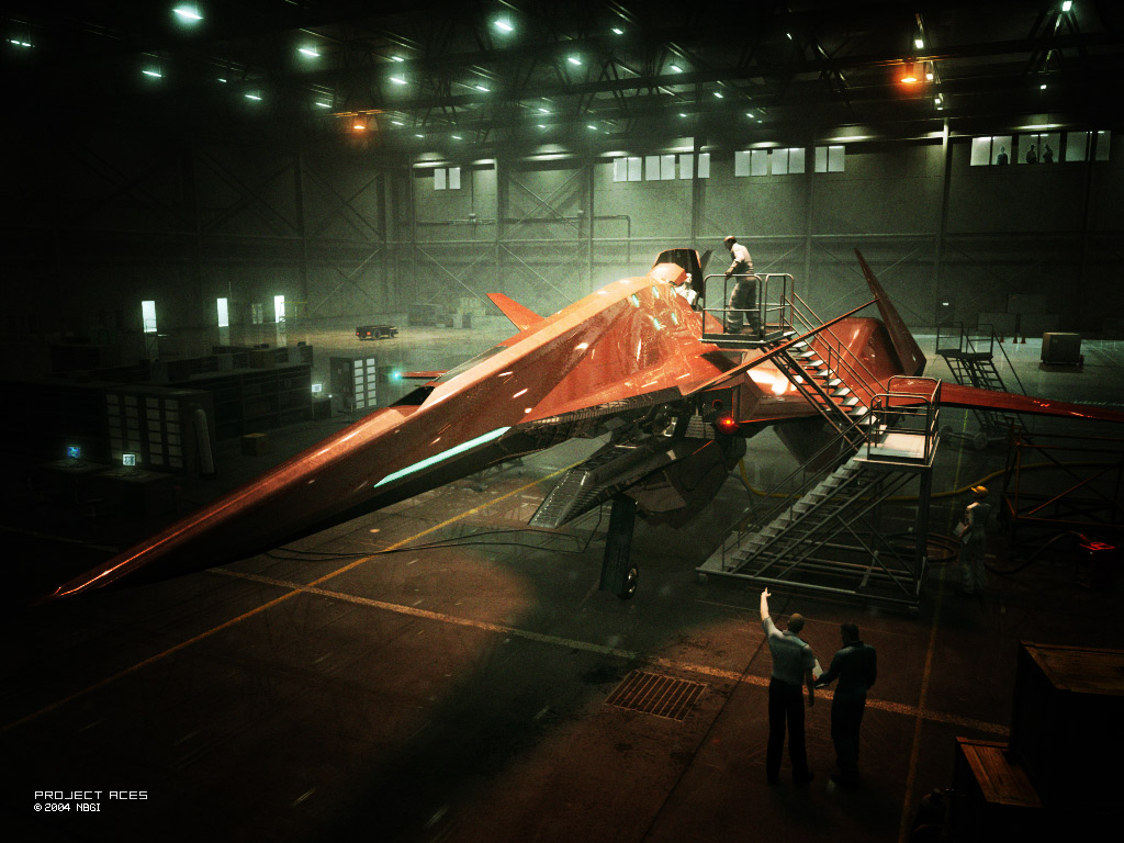 ace_combat ace_combat_5 adf-01_falken air_force airborne_laser aircraft airplane cannon directed-energy_weapon energy_cannon energy_weapon fighter_jet forward-swept_wing hangar laser_cannon military military_vehicle namco official_art open_mouth reflection tactical_laser_system weapon