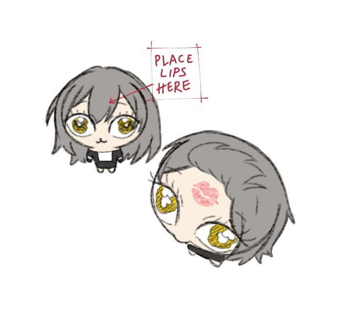 1girl :3 bangs_pinned_back black_jacket black_skirt english_text eyelashes from_above grey_hair honkai:_star_rail honkai_(series) jacket lipstick_mark lipstick_mark_on_forehead long_hair meme multiple_views nnr_stsh open_clothes open_jacket place_lips_here_(meme) simple_background skirt stelle_(honkai:_star_rail) trailblazer_(honkai:_star_rail) white_background yellow_eyes