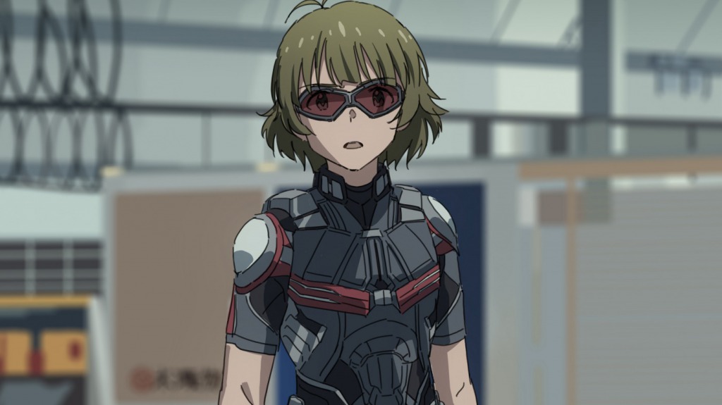 1boy akizuki_ryo alternate_costume antenna_hair black-framed_eyewear blurry blurry_background brown_hair captain_america:_civil_war captain_america_(series) captain_america_civil_war cosplay crossover day goggles idolmaster looking_at_viewer male_focus marvel marvel_cinematic_universe open_mouth outdoors parody short_hair short_sleeves shoulder_pads solo standing taku1122 the_falcon the_falcon_(cosplay) upper_body