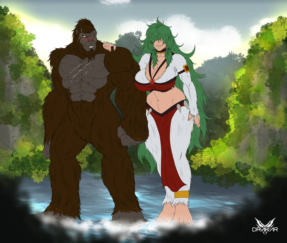 animal ape artist_request crossover dione_nephilim kaiju king_kong king_kong_(series) kong:_skull_island kong_(monsterverse) monster_musume_no_oisha-san monsterverse oversized_animal source_request