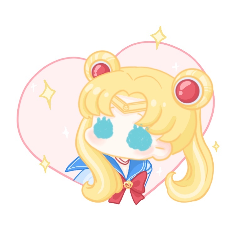 1girl bishoujo_senshi_sailor_moon blonde_hair blue_eyes blue_sailor_collar blush_stickers bow bowtie brooch choker circlet crescent cropped_torso derivative_work double_bun expressionless eyelashes hair_bun hair_ornament hair_over_shoulder heart heart_background heart_brooch jewelry leotard long_hair looking_at_viewer magical_girl meme no_mouth parted_bangs red_bow red_bowtie sailor_collar sailor_moon sailor_moon_redraw_challenge_(meme) screenshot_redraw short_sleeves solid_oval_eyes solo sparkle tsukino_usagi twintails white_background white_choker white_leotard xiaoyu_qixing