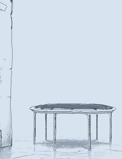 blue_theme building greyscale hamsterfragment monochrome no_humans original trampoline