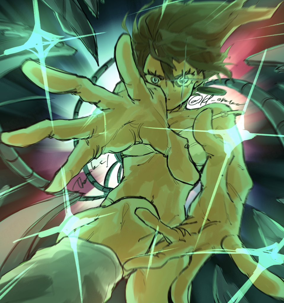 1girl ayase_momo bra breasts brown_hair cleavage dandadan feet_out_of_frame floating_hair furrowed_brow hair_between_eyes kp_oretayao loose_socks medium_breasts medium_hair midriff navel outstretched_hand panties socks solo sparkle sparkling_eyes twitter_username underwear white_bra white_panties