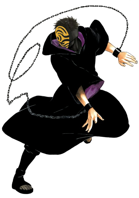 1boy black_hair chain gunjou0024 mask masked_madara naruto_(classic) naruto_(series) short_hair simple_background solo uchiha_obito white_background wide_sleeves