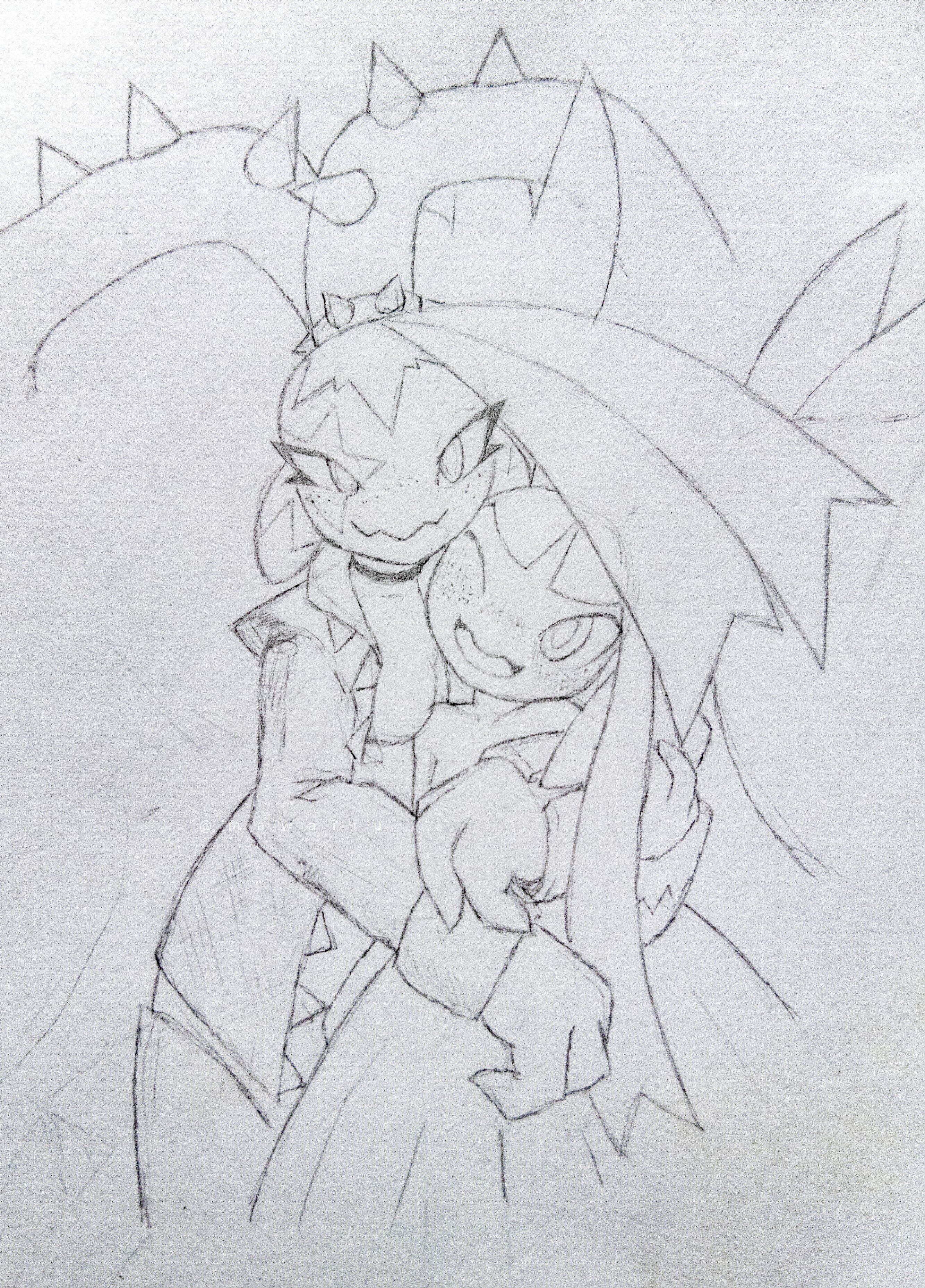 2girls arm_at_side blush bottomless breasts choker closed_mouth coat collarbone cowboy_shot cropped_legs facial_mark female_focus freckles fusion garchomp gen_3_pokemon gen_4_pokemon greyscale hand_on_another's_arm hand_up happy head_tilt height_difference hug hug_from_behind leaning_forward long_hair long_sleeves looking_at_another looking_at_viewer mawaifu mawile mega_garchomp mega_mawile mega_pokemon monochrome multiple_girls nintendo no_nipples no_shirt nose_blush one_eye_closed open_clothes open_coat open_mouth pokemon pokemon_(creature) sidelocks simple_background sketch small_breasts smile spiked_hair_ornament spikes standing star_(symbol) traditional_media very_long_hair wavy_mouth white_background