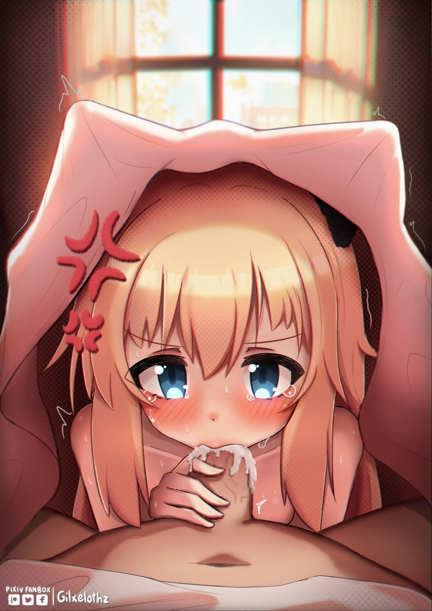 1boy 1girl aged_down angry blonde_hair blue_eyes blush breasts censored cum cum_in_mouth cum_on_body cum_on_upper_body ejaculation erection fellatio female_focus gilxelothz43 helma_lennartz horns loli looking_at_viewer medium_hair navel nose nude oral penis petals sex small_breasts spread_legs sweat tears trembling veins veiny_penis wet window world_witches_series