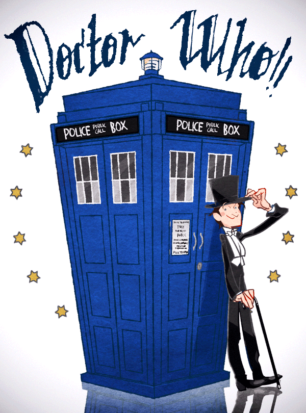 1boy bow bowtie cane doctor_who eleventh_doctor eleventh_doctor_(doctor_who) hat image_sample kamaboko_(moyaciv) male_focus pixiv_sample solo star_(sky) tardis the_doctor the_doctor_(doctor_who) tuxedo