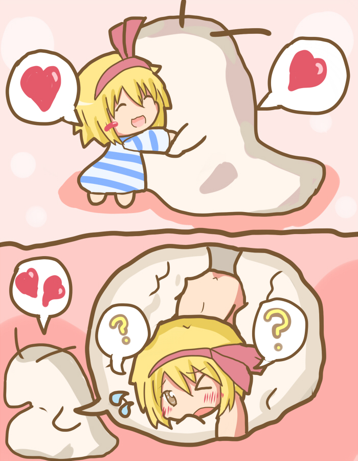 1girl blonde_hair blush fromage hug milia_wars monster nude open_mouth slug tagme vore