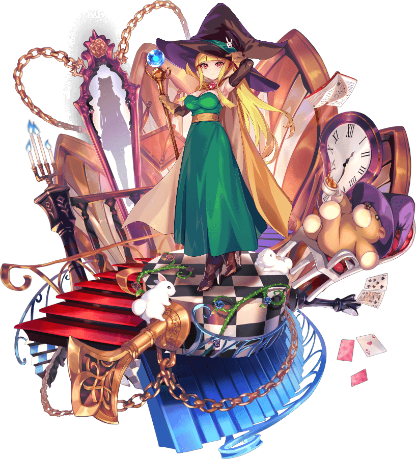 1girl ace_(playing_card) ace_of_hearts adjusting_clothes adjusting_headwear alice_in_wonderland analog_clock animal armpits artist_request black_alice_(mon-musu_quest!) black_gloves blonde_hair blue_flower blue_rose blunt_bangs book boots breasts brown_boots brown_gloves candelabra candlestand cape card chain chair checkered_floor chess_piece cleavage clock closed_mouth commentary_request cup different_reflection dress elbow_gloves floating floating_book floating_object flower full-length_mirror full_body gloves hat hat_ornament heart high_collar high_heel_boots high_heels holding holding_staff key keyhole king_(playing_card) king_of_clubs large_breasts layered_gloves long_dress long_hair looking_at_viewer mage_staff mirror mon-musu_quest! mon-musu_quest:_paradox monster_musume_td official_alternate_costume open_book orange_cape orange_sash plant playing_card queen_(chess) rabbit rabbit_hat_ornament railing red_brooch red_eyes red_flower red_rose reflection roman_numeral rose seven_of_spades silhouette smile solo spiral_staircase staff stairs standing stuffed_animal stuffed_toy surreal tea teacup teddy_bear third-party_source thorns transparent_background very_long_hair vines witch witch_hat