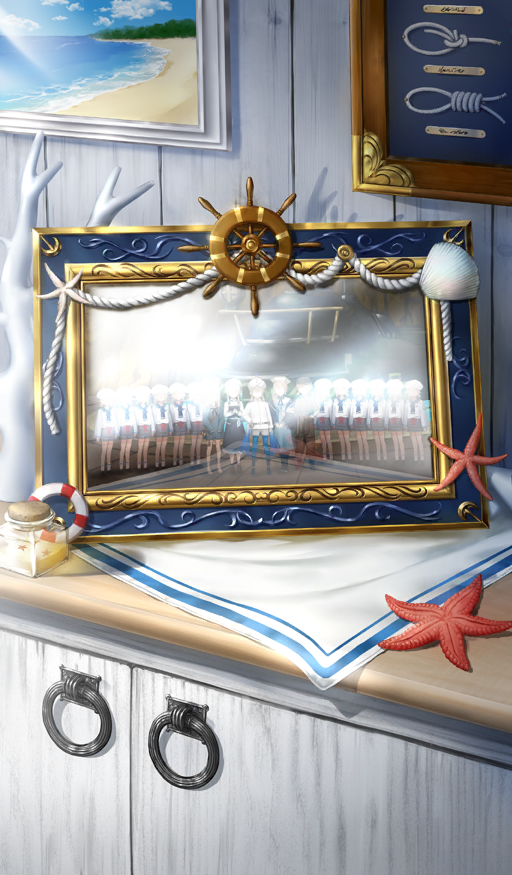 anchor androgynous baker_nemo_(fate) captain_nemo_(fate) captain_nemo_(first_ascension)_(fate) commentary coral engineer_nemo_(fate) fate/grand_order fate_(series) indoors marine_nemo_(fate) nemo_(fate) no_humans nurse_nemo_(fate) object_focus official_art photo_(object) picture_frame professor_nemo_(fate) seashell shell ship&#039;s_wheel starfish still_life tatsuyo third-party_source