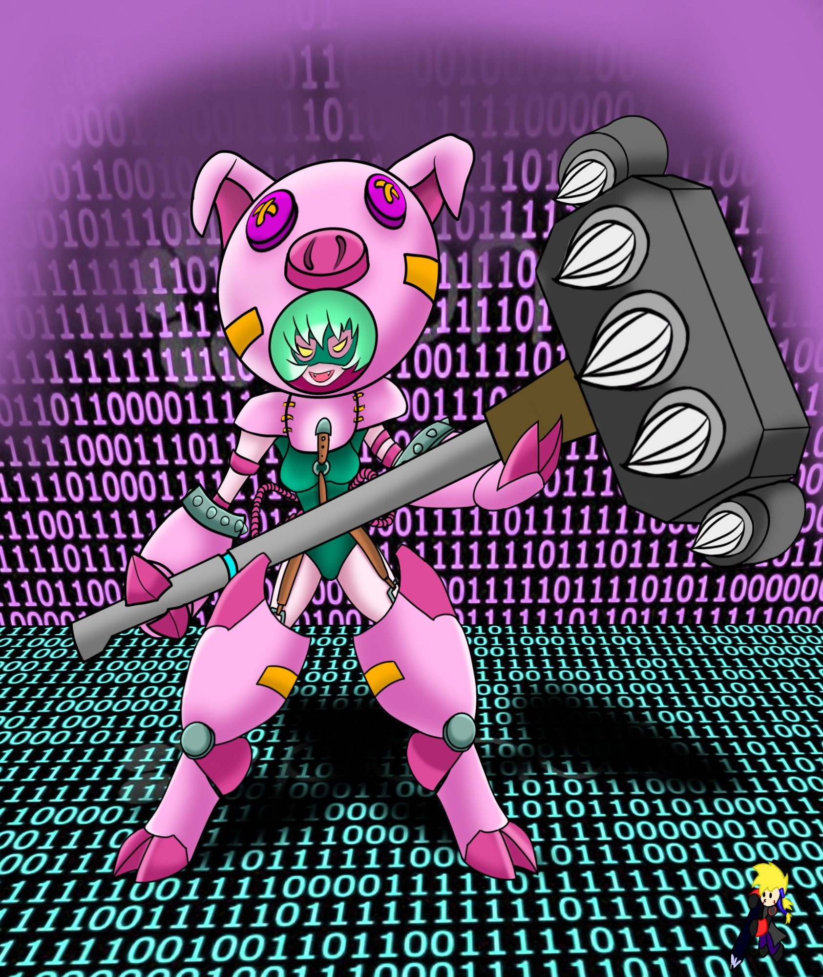 animal_costume cho-hakkaimon costume digimon digimon_(creature) highres mask pig_costume swimsuit