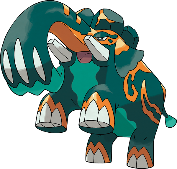 animal_focus artist_request copperajah full_body gen_8_pokemon nintendo no_humans official_art open_mouth pokemon pokemon_(creature) pokemon_focus pokemon_swsh rearing solo third-party_source transparent_background tusks