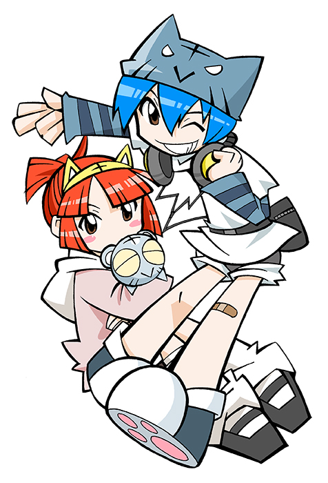 2girls :&gt; aged_down amu_ru animal animal_ear_hairband animal_ears animal_hat animal_hug aqua_hair bandaid bandaid_on_knee bandaid_on_leg belt belt_buckle benga_ru black_bag black_belt black_footwear black_outline blue_footwear blunt_bangs blush_stickers brown_eyes buckle cat_hat closed_eyes closed_mouth collar collared_shirt colored_sclera cub double-parted_bangs fake_animal_ears folded_ponytail full_body grey_fur grey_hat grey_shorts grey_sleeves hair_between_eyes hairband half_updo hat headphones headphones_around_neck hood hood_down hoodie horizontal-striped_sleeves kneehighs layered_sleeves long_shirt long_sleeves looking_at_viewer mary_janes mukku_(mook-tv) multiple_girls no_socks official_art one_eye_closed outline paw_shoes pink_hoodie pink_sleeves red_hair second-party_source shiro_kotora shirt shoes short_over_long_sleeves short_shorts short_sleeves shorts siblings sidelocks simple_background sisters socks straight_hair striped_fur teeth tiger tiger_ears tora_da_yo. toranoana tube_socks turtleneck turtleneck_shirt v white_background white_collar white_hood white_shirt white_sleeves white_socks yellow_hairband yellow_sclera