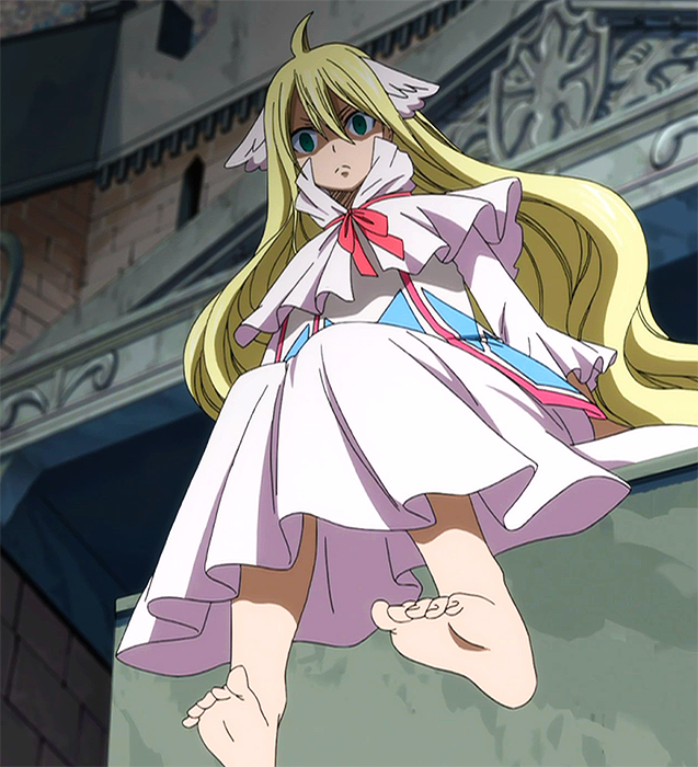 1girl angry anime_screenshot arms_at_sides barefoot blue_eyes building closed_mouth creepy dress eyelashes fairy_tail feet female_focus fingernails flat_chest from_below full_body hair_between_eyes hair_ornament legs long_dress long_hair long_sleeves looking_at_viewer mavis_vermilion multicolored_dress neck outdoors shaded_face shiny_clothes shiny_skin sidelocks sitting spread_toes stitched third-party_edit toe_scrunch toenails toes very_long_hair wavy_hair wide_dress yandere_trance