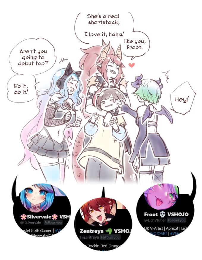 animal_ears apricot_the_lich asymmetrical_legwear blue_hair bob_cut breasts brown_eyes brown_hair cat_ears cheek_pinching clenched_hands commentary demon_girl demon_horns demon_wings dragon_girl dragon_horns dragon_tail english_commentary english_text fake_animal_ears fishnet_sleeves fishnets frilled_skirt frills gradient_hair green_hair grin heart highleg highleg_panties horns hug hug_from_behind indie_virtual_youtuber large_breasts medium_breasts miniskirt mismatched_legwear multicolored_hair one_eye_closed original panties pinching pink_hair pointy_ears ponytail red_hair sharp_teeth short_hair silvervale single_thighhigh skirt smile tail tama_gotoh teeth thighhighs underwear virtual_youtuber vshojo wings yoruny zentreya zentreya_(dragon) zentreya_(dragon)_(1st_costume)