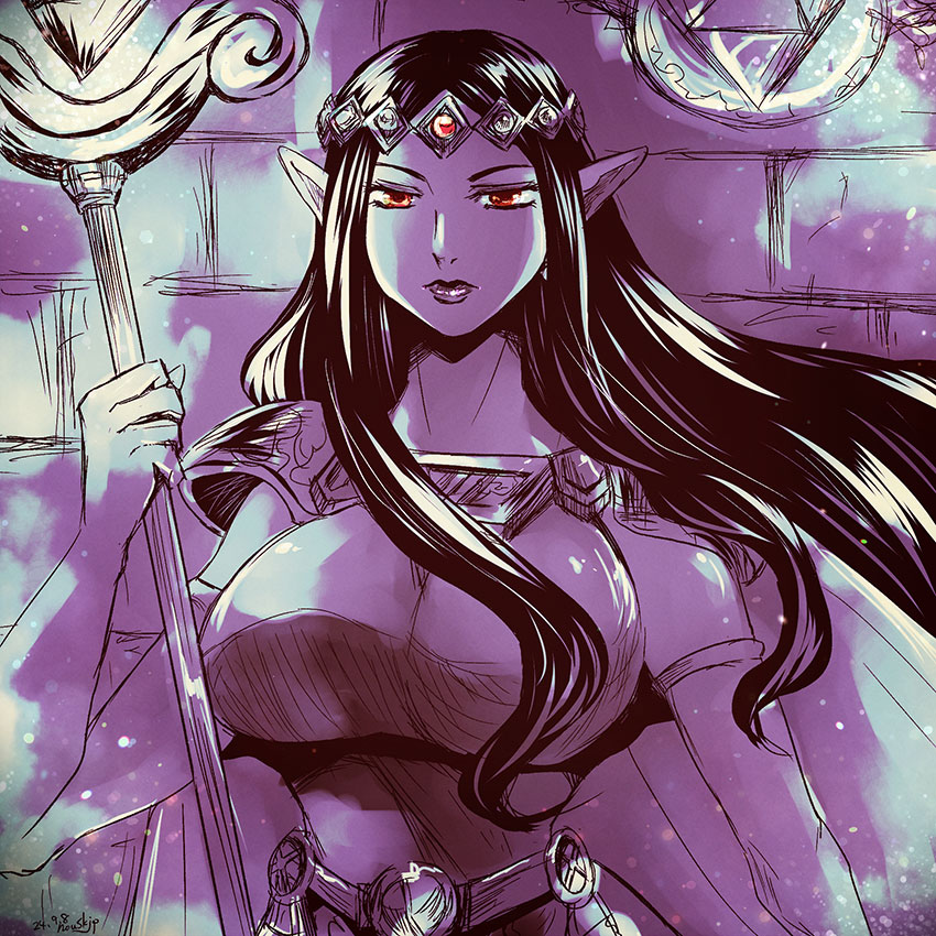 breasts huge_breasts monochrome nintendo princess_hilda s.yoshida_(nouskjp) the_legend_of_zelda